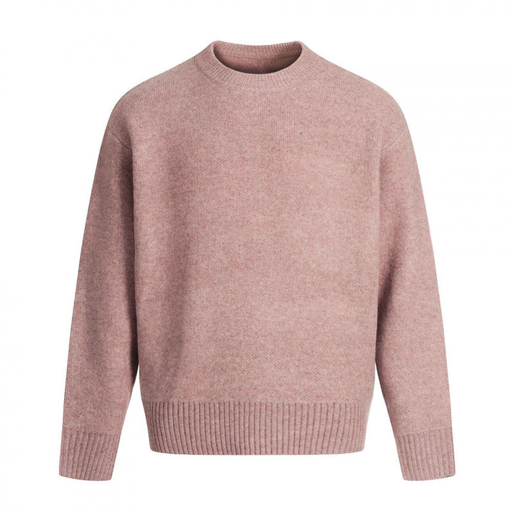 Unisex Oversize fine knit sweater with round neck, cropped hem and raglan sleeves Mune Fashion
