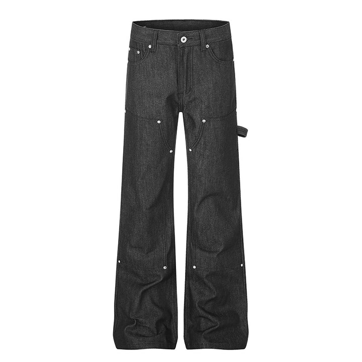 Women's wide carpenter jeans in palazzo cut with nail/hammer loop and reinforced knee sections Mune Fashion