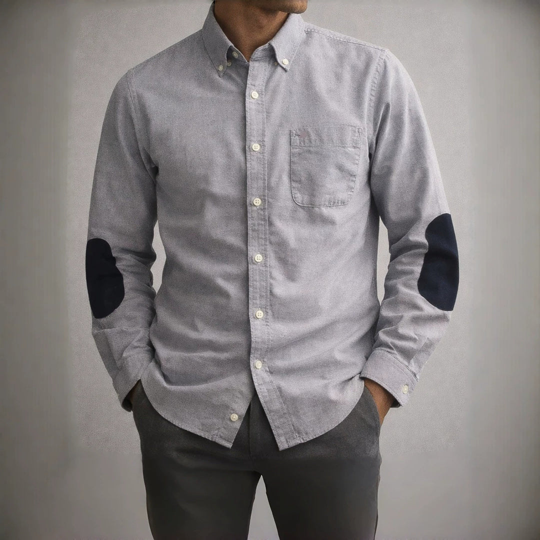 Men's Long Sleeve Shirt with Contrast Sleeves