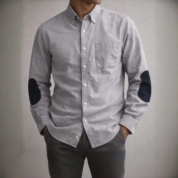 Men's Long Sleeve Shirt with Contrast Sleeves