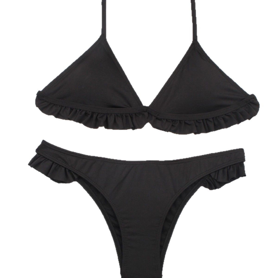 Women's bikini set with playful ruffle details and triangular top Mune Fashion