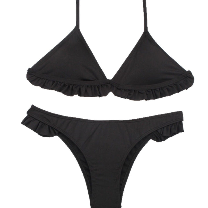 Women's bikini set with playful ruffle details and triangular top Mune Fashion