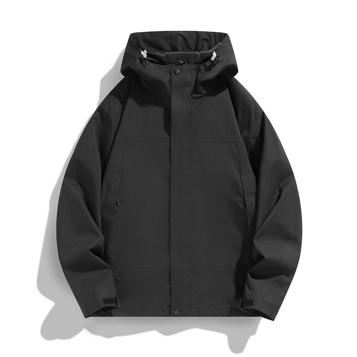 Men's Two-Tone Softshell Field Jacket with Hood, Windproof Outer Material and Minimalist Side Pockets Mune Fashion