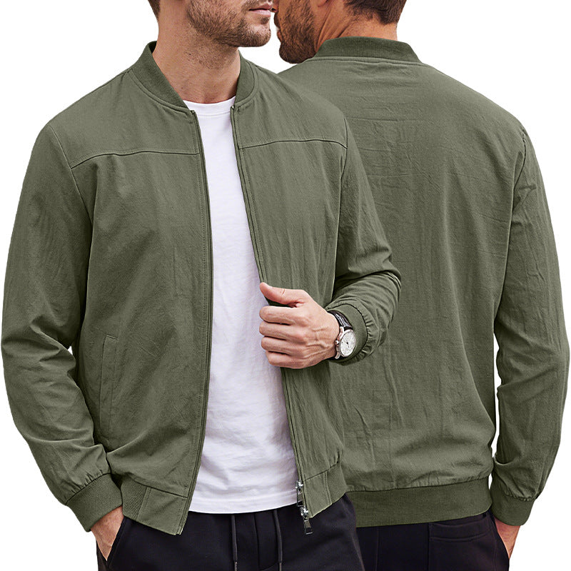 Men's lightweight bomber jacket with ribbed hem and full zip Mune Fashion