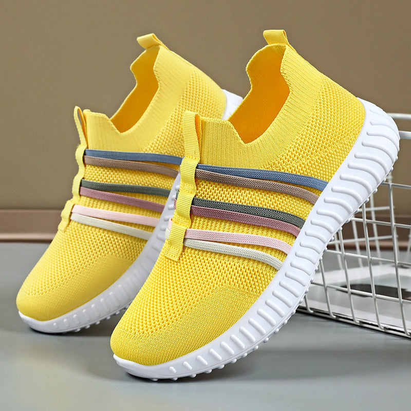 Women Lightweight and Breathable Slip-On Sneakers with Elastic Insert Mune Fashion