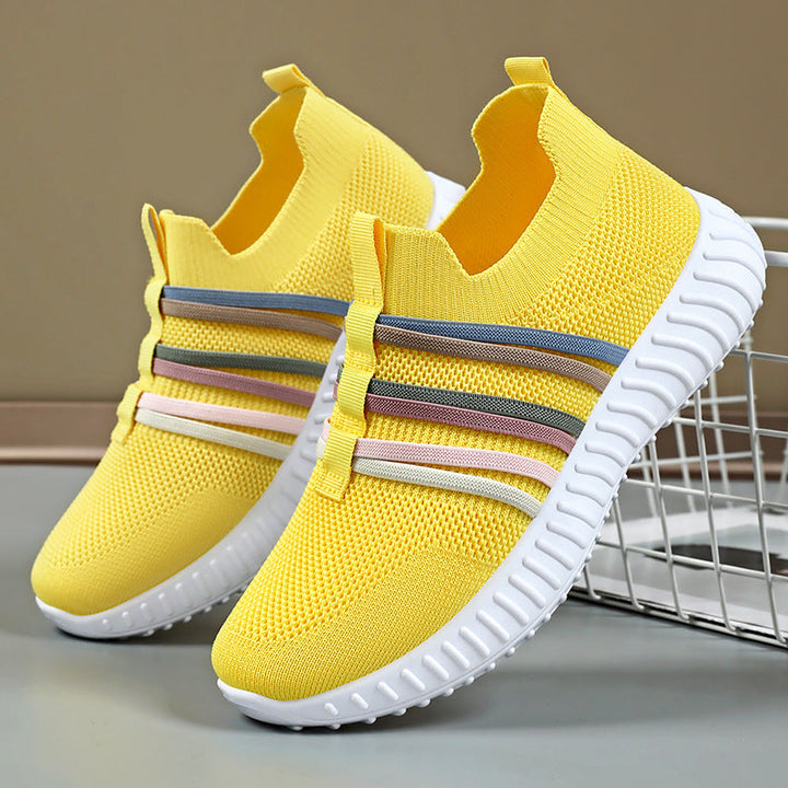 Women Lightweight and Breathable Slip-On Sneakers with Elastic Insert Mune Fashion