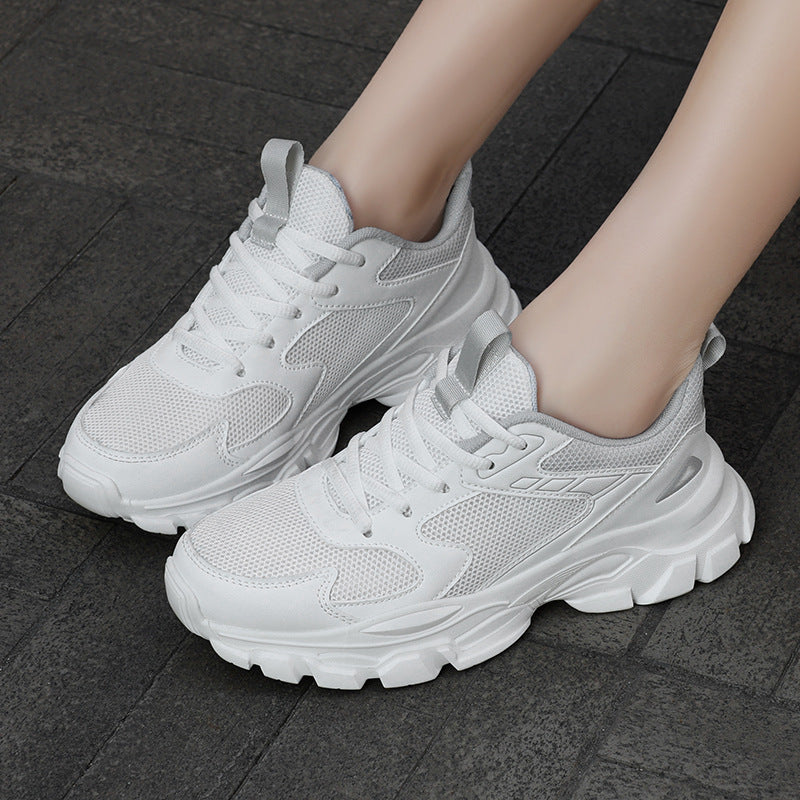 Unisex nan voluminous platform sneakers with breathable mesh, shock-absorbing midsole, and slip-resistant tread sole Mune Fashion
