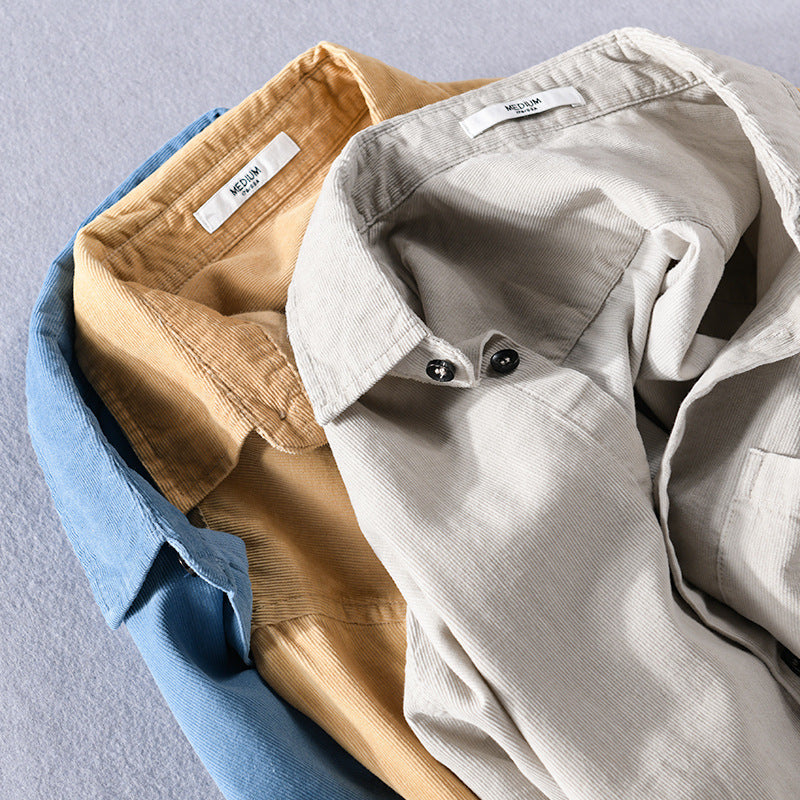 Men's Loose Cotton-Linen Layering Shirt with Chest Pocket and Soft-Touch Texture Mune Fashion