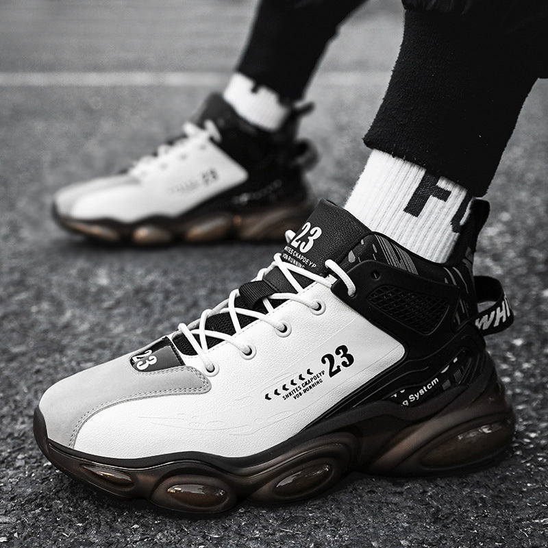 Men's Padded Chunky Sneakers with Visible Air Cushion Midsole and Teddy Lining Mune Fashion