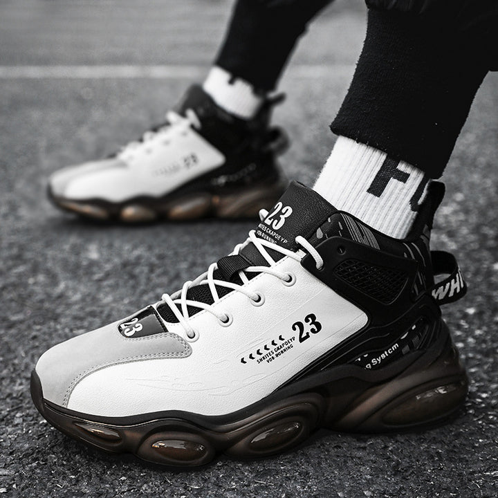 Men's Padded Chunky Sneakers with Visible Air Cushion Midsole and Teddy Lining Mune Fashion