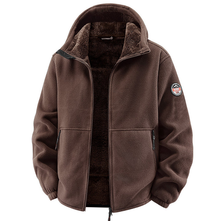 Men's fleece jacket with hood and teddy lining Mune Fashion