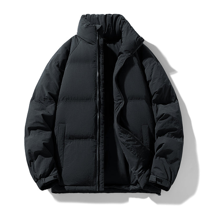 Men's padded down winter jacket with high stand-up collar and adjustable hem Mune Fashion