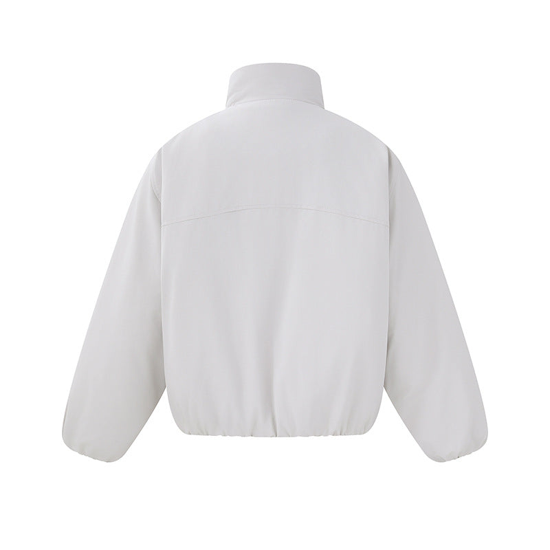 Unisex Lightweight Boxy Puffer Jacket with High Stand-Up Collar and Elastic Hem Mune Fashion