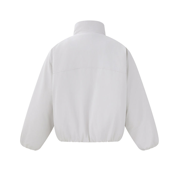 Unisex Lightweight Boxy Puffer Jacket with High Stand-Up Collar and Elastic Hem Mune Fashion