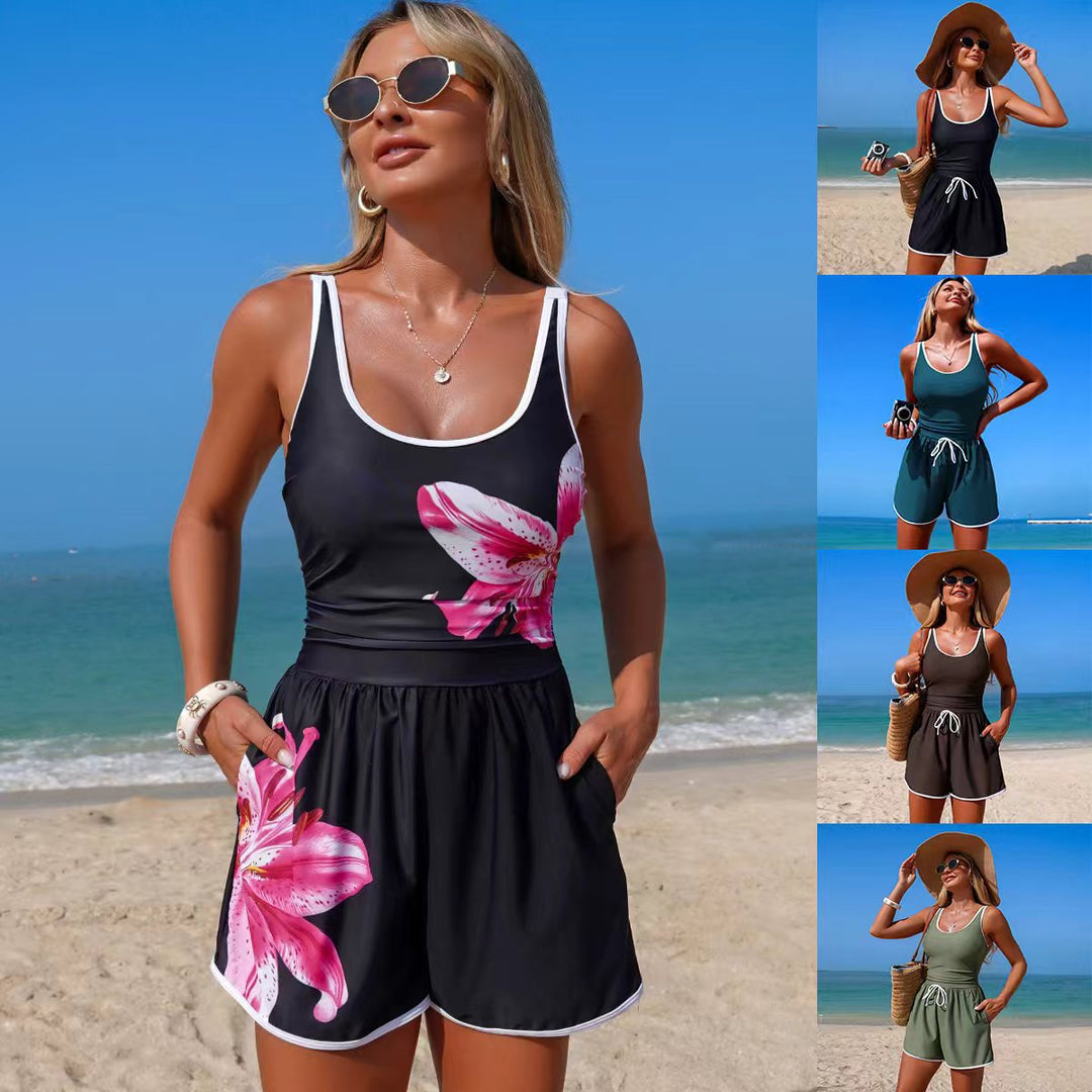 Ladies sporty swimsuit with casual shorts Mune Fashion