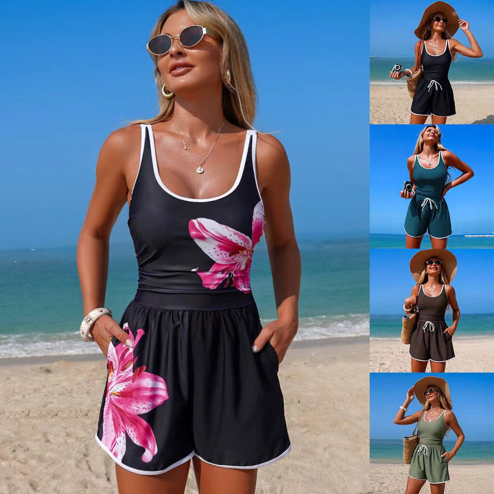 Ladies sporty swimsuit with casual shorts Mune Fashion