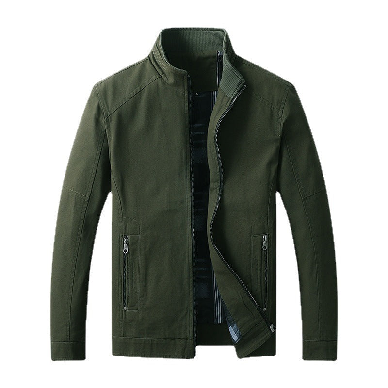 Men's functional canvas zip jacket with stand-up collar and concealed zip pockets Mune Fashion
