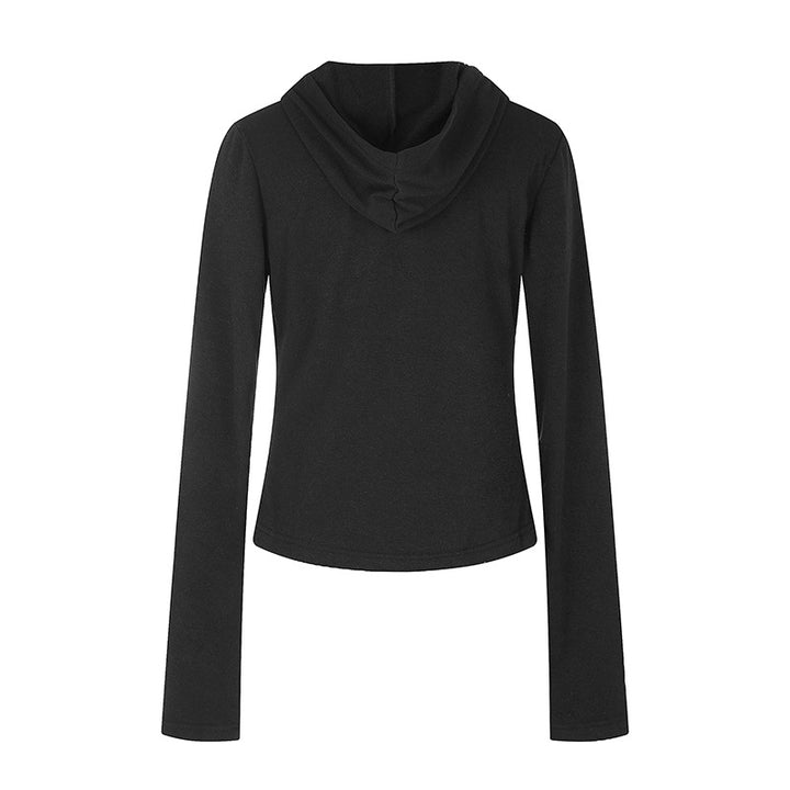 Women's Lightweight Hoodie Long Sleeve Shirt with Henley Button Placket and Patch Chest Pockets Mune Fashion