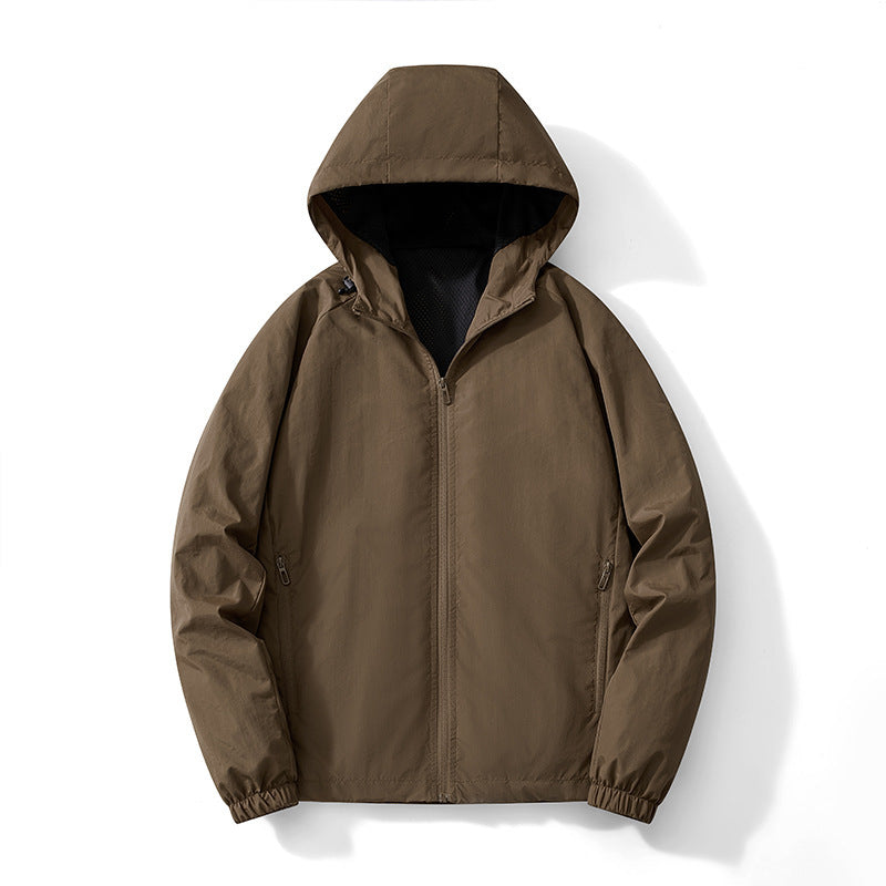 Men's Ultralight Hooded Windbreaker with Breathable Mesh Lining and Concealed Zipper Mune Fashion