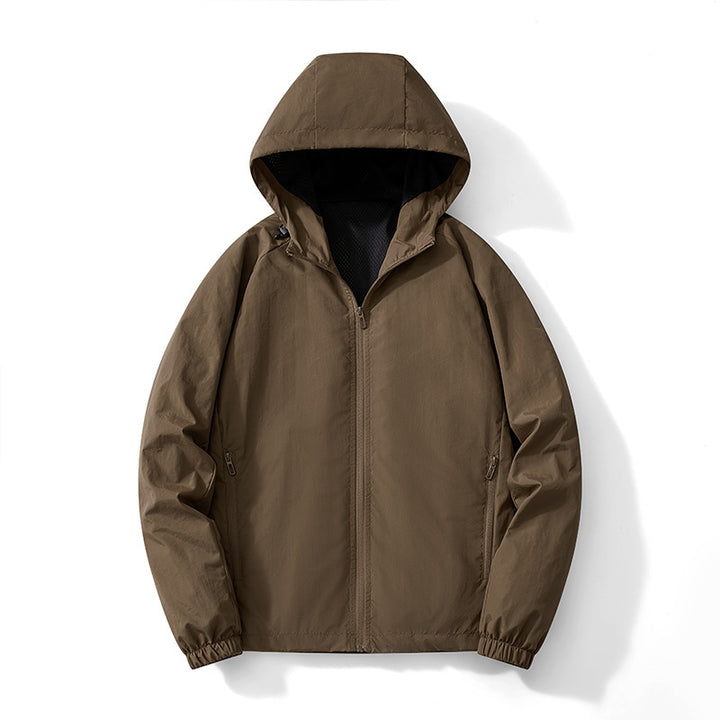 Men's Ultralight Hooded Windbreaker with Breathable Mesh Lining and Concealed Zipper Mune Fashion