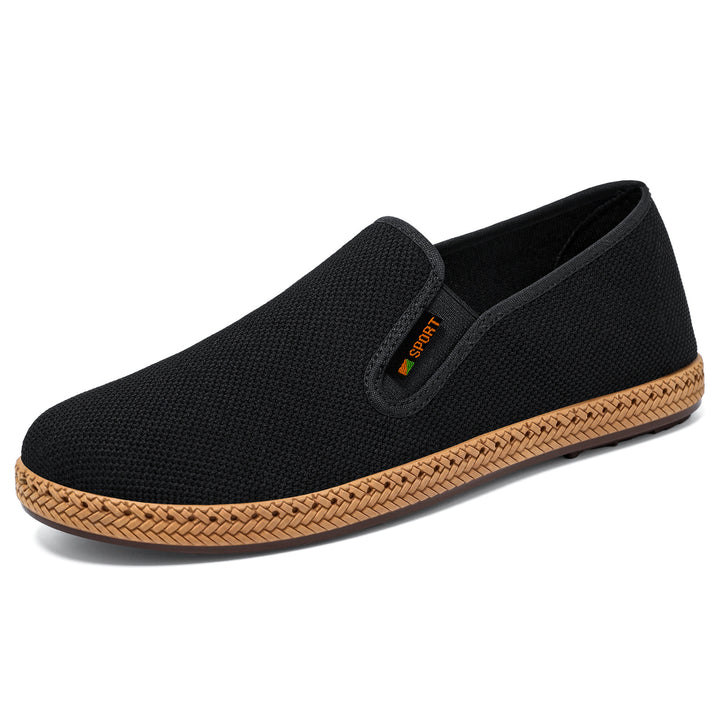 Men's lightweight slip-on casual shoe made of breathable knit with woven lightweight sole Mune Fashion