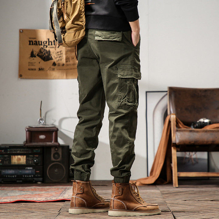 Men's Technical Cargo Jogging Pants with Reinforced Knee Areas, Multi-Pockets & Elastic Cuff