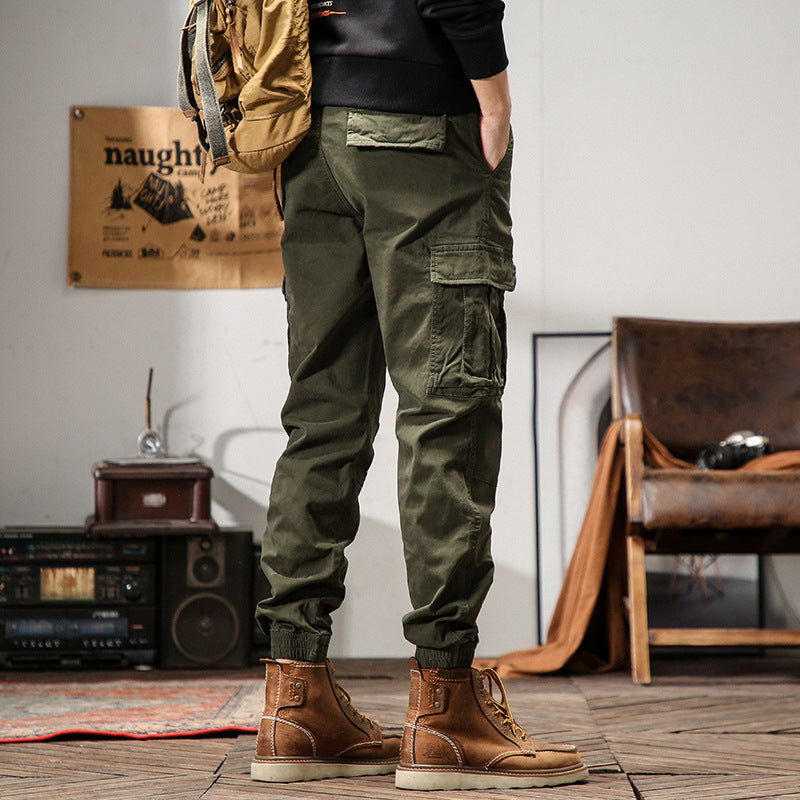 Men's Technical Cargo Jogging Pants with Reinforced Knee Areas, Multi-Pockets & Elastic Cuff