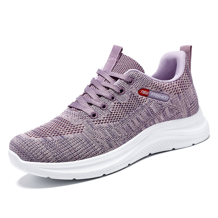 Women’s lightweight breathable knit walking sneakers with cushioned heel counter and shock-absorbing EVA midsole Mune Fashion