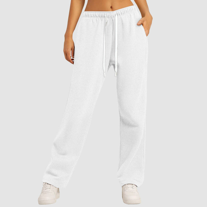 Women's casual lounge pants with straight leg extra long drawstring and deep crotch Mune Fashion