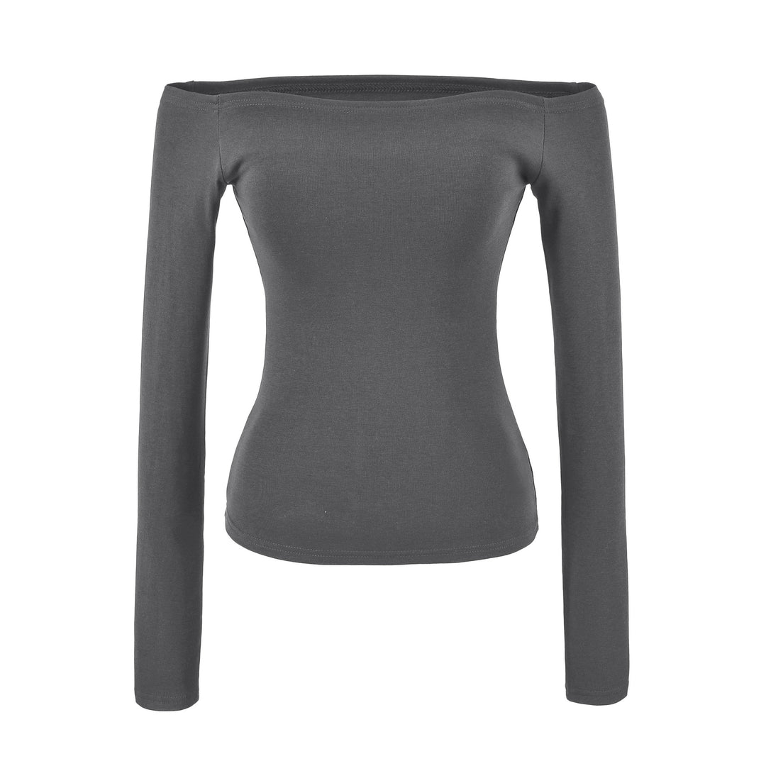Women Fitted Off-Shoulder Long Sleeve made of Stretch Jersey Mune Fashion