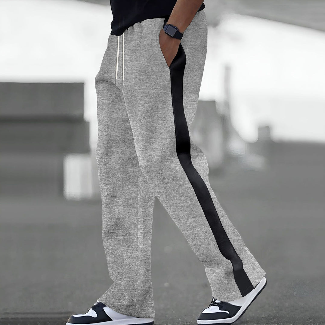 Men's wide track pants with contrast sides, drawstring, and ribbed waistband Mune Fashion