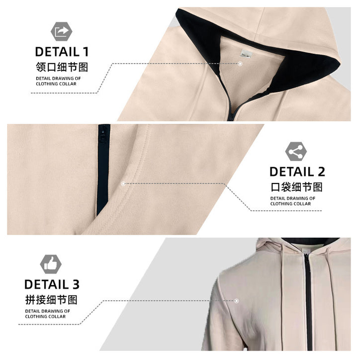 Men's hooded jacket with full zip and concealed zip pockets Mune Fashion
