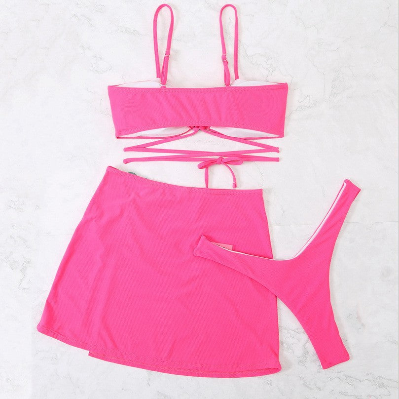 Women’s bikini set with elegant button detail and high leg cut Mune Fashion