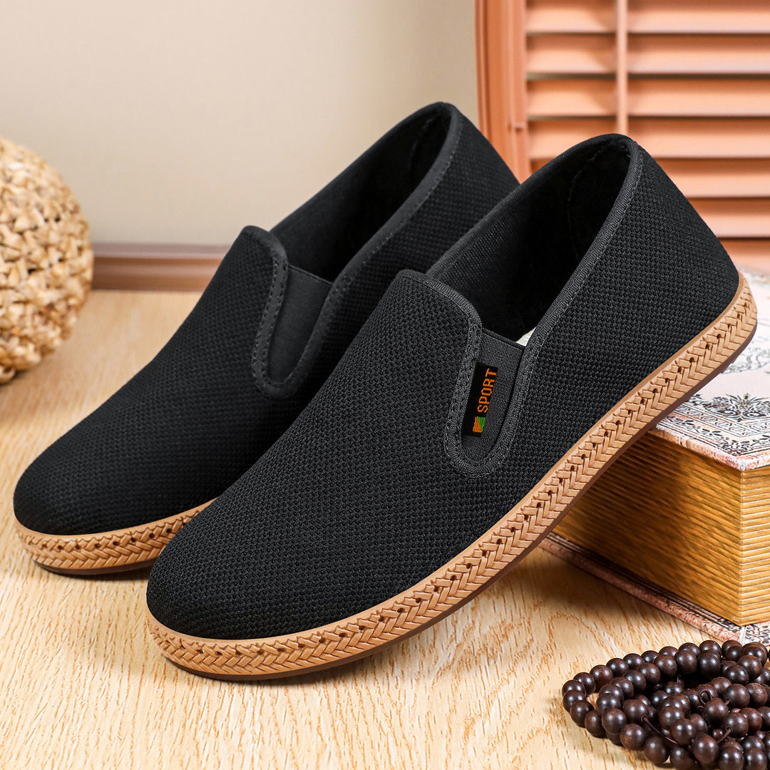 Men's lightweight slip-on casual shoe made of breathable knit with woven lightweight sole Mune Fashion