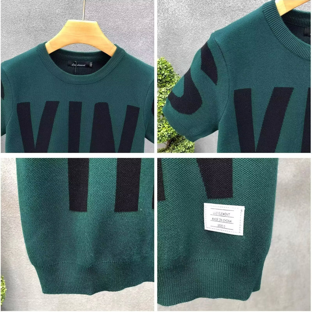 Men's knit shirt with oversized lettering Mune Fashion