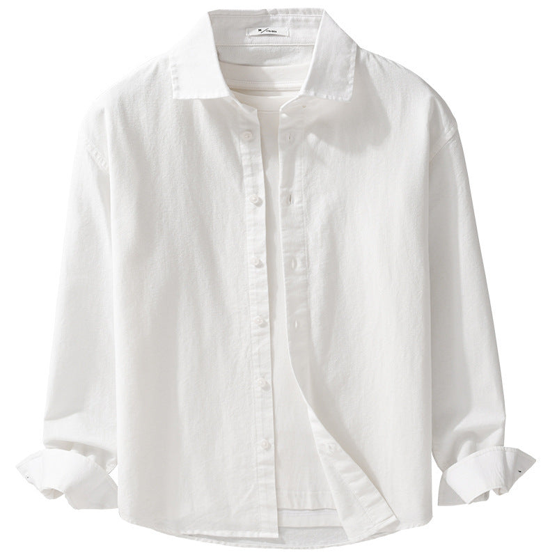 Men's Lightweight Linen-Cotton Overshirt with Kent Collar, Relaxed Fit and Continuous Button Placket Mune Fashion