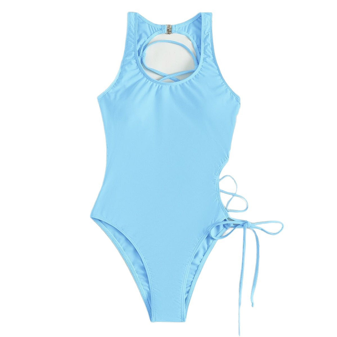 Women's High-Cut Swimsuit with Refined Lacing Design Mune Fashion