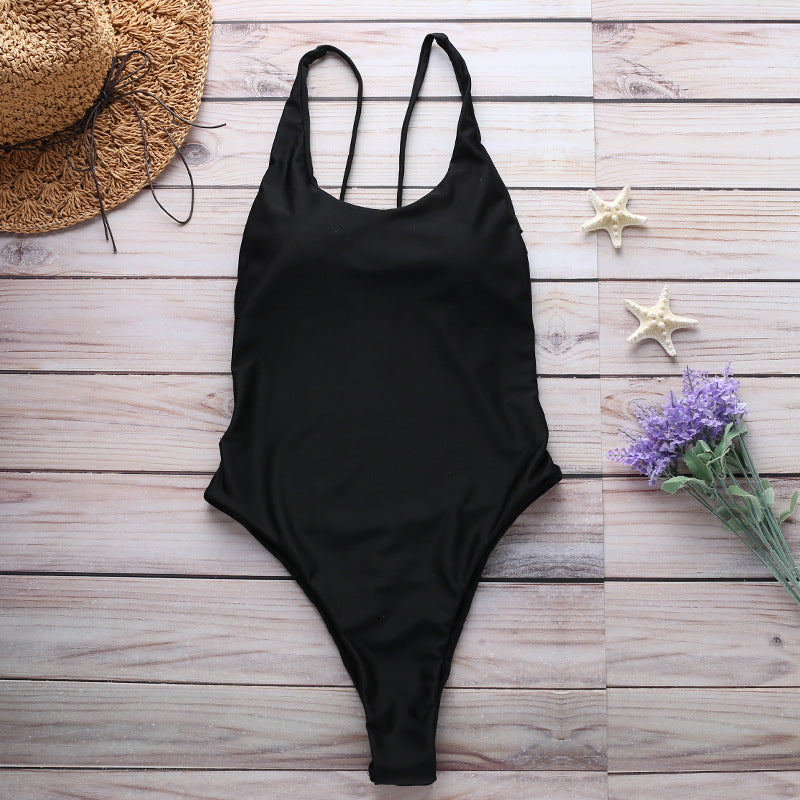Ladies High-Cut One-Piece Swimsuit Mune Fashion