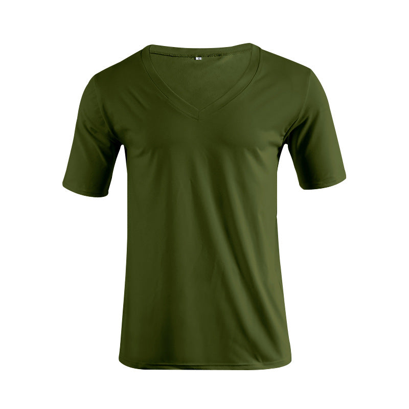 Men's V-neck T-shirt made of fine jersey with slim silhouette and flat seams Mune Fashion