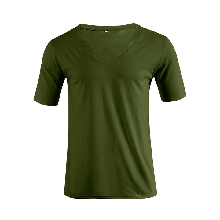 Men's V-neck T-shirt made of fine jersey with slim silhouette and flat seams Mune Fashion