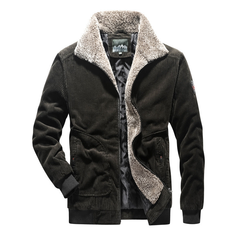 Men's Casual Cord Jacket with Warm Teddy Lining Mune Fashion