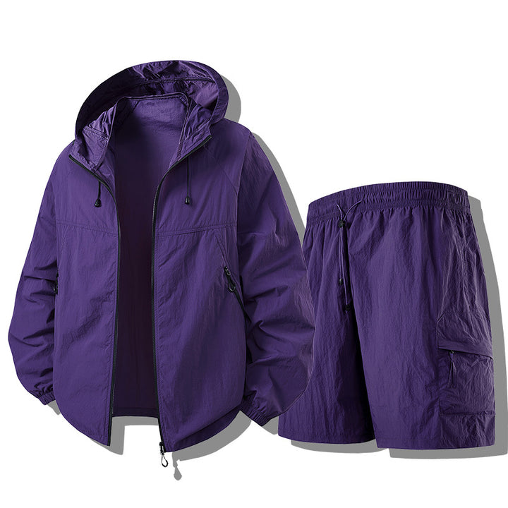Men's Weatherproof Functional Jacket with Lightweight Shorts