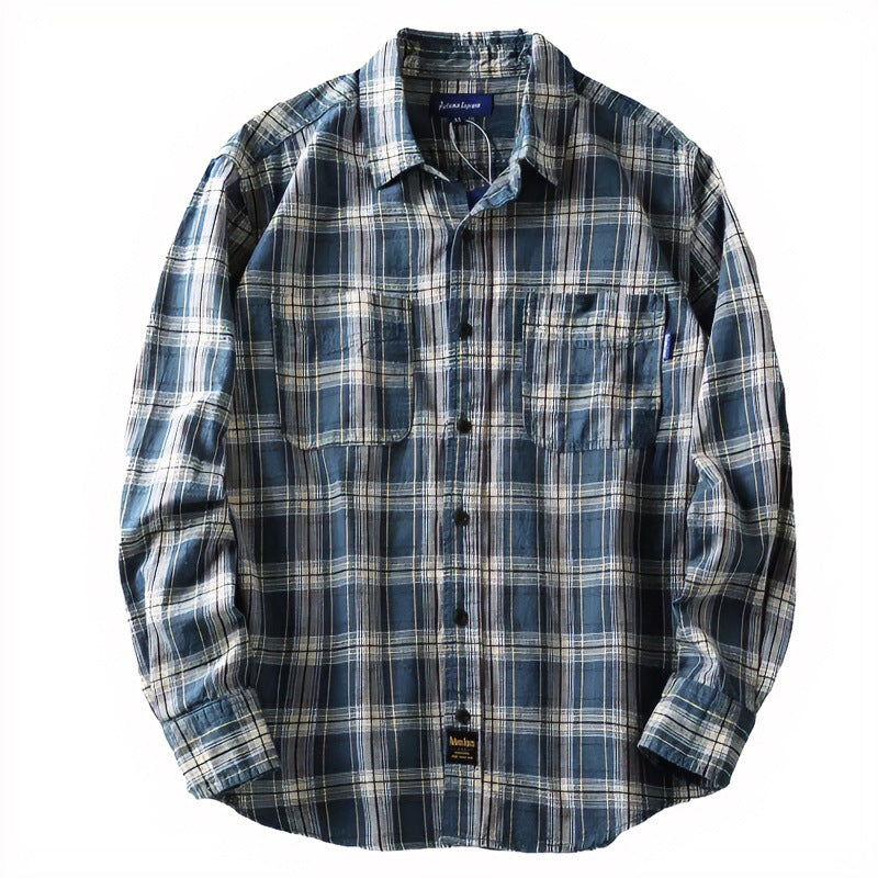 Men's Checked Flannel Shirt with Chest Pockets and Regular Fit Mune Fashion