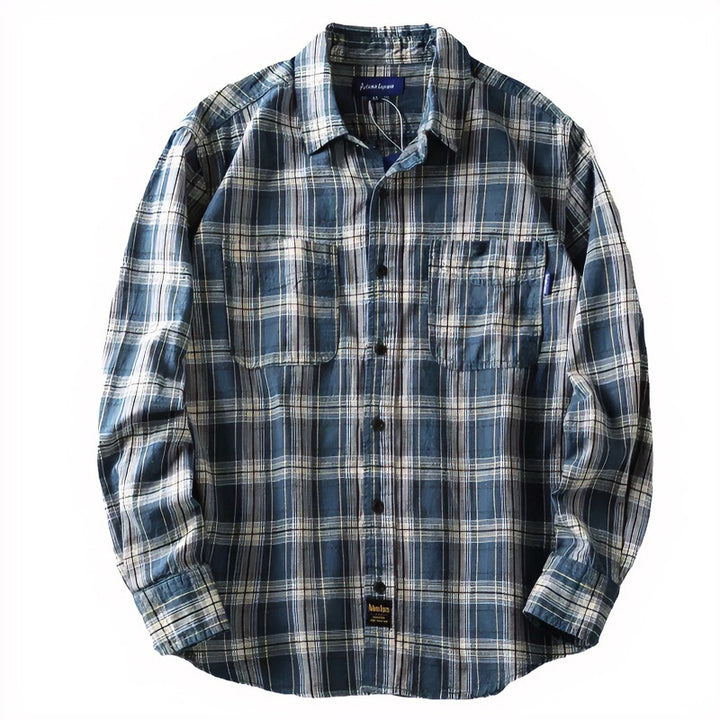 Men's Checked Flannel Shirt with Chest Pockets and Regular Fit Mune Fashion