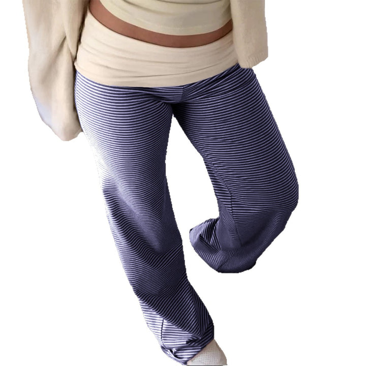 Women's wide Palazzo lounge pants with high waistband and elastic comfort stretch Mune Fashion