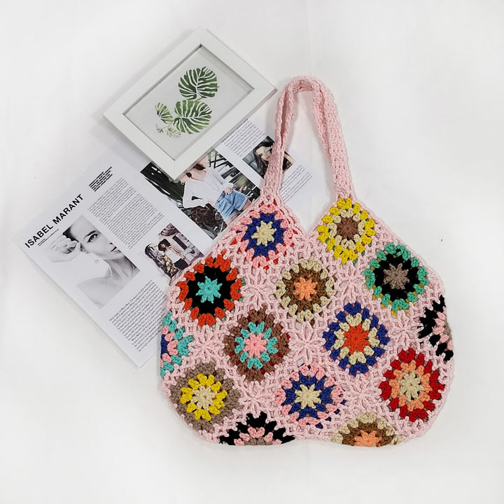 Women Handmade Crochet Shopper Bag Mune Fashion
