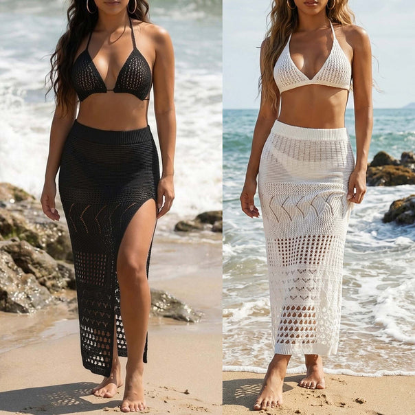 Women's crocheted beach bikini with matching skirt Mune Fashion