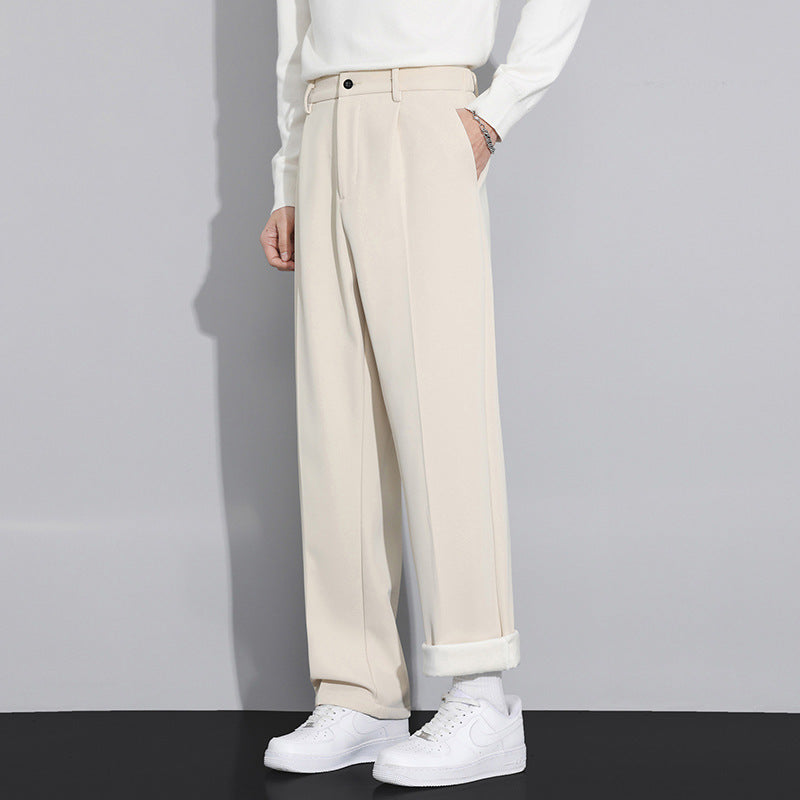 Men Comfortable Wide-Cut Chino Pants