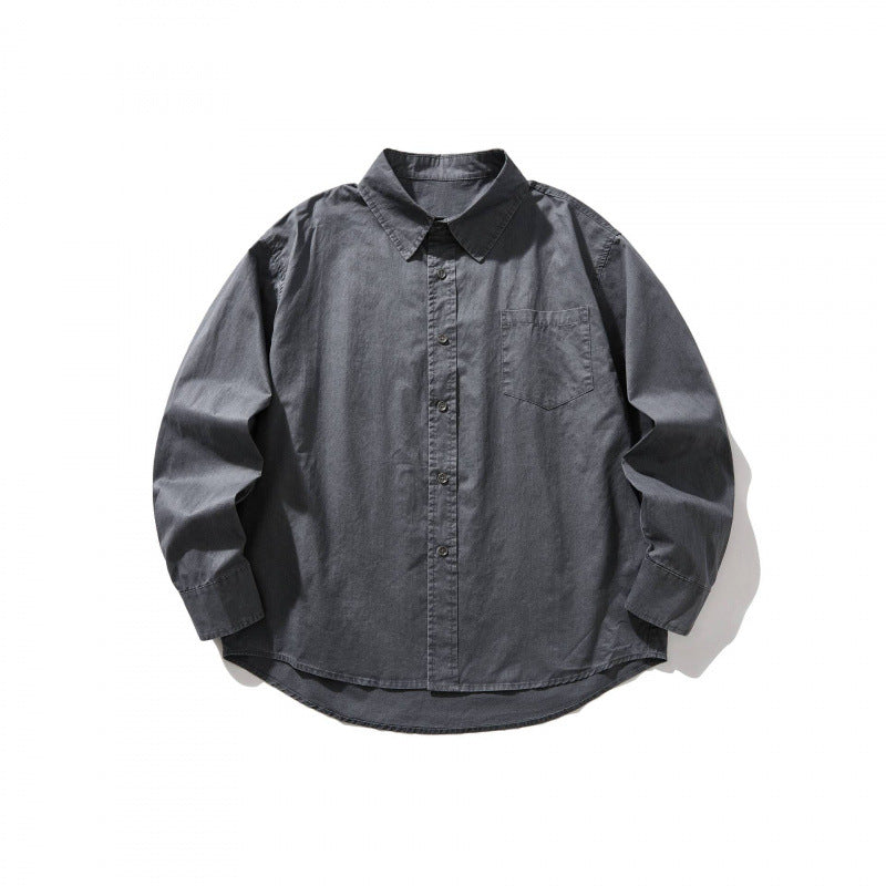 Unisex Oversize-Denim-Shirt Jacket with boxy silhouette, chest pocket and rounded hem Mune Fashion