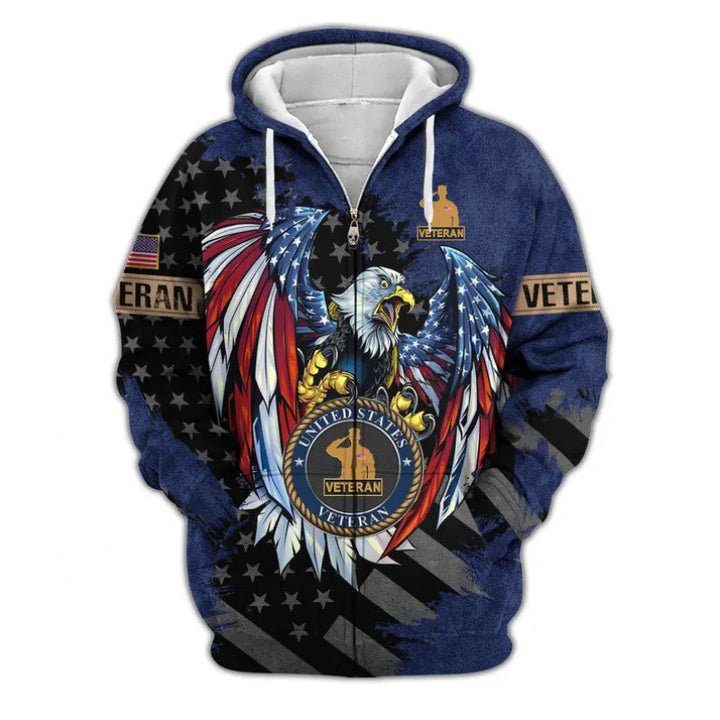 Men's hoodie with American veteran motif Mune Fashion